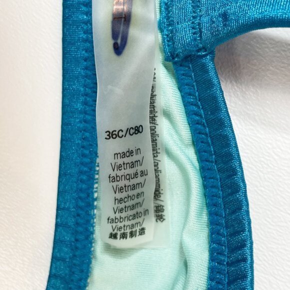 NWOT Victoria's Secret Swim Top 36C Bombshell Adds 2 Cup Sizes Blue - Picture 8 of 10
